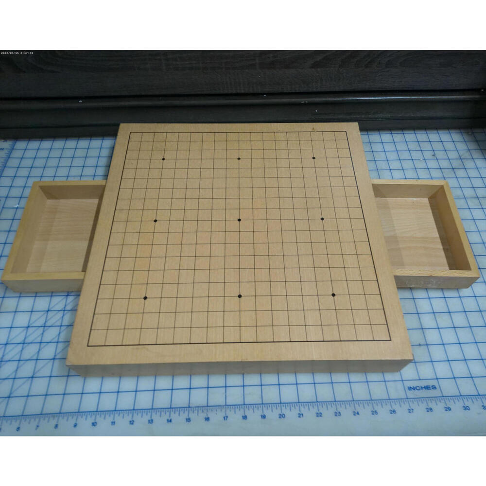 Wooden Go Board 18x18 Inches with Storage Drawer – Used